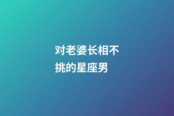 对老婆长相不挑的星座男-第1张-星座运势-玄机派