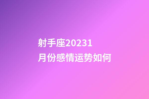 射手座20231月份感情运势如何-第1张-星座运势-玄机派