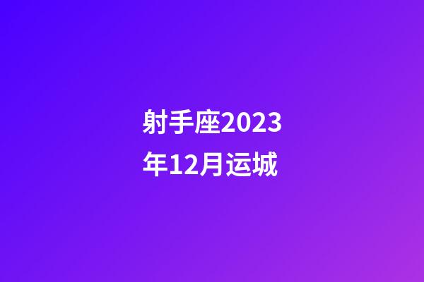 射手座2023年12月运城-第1张-星座运势-玄机派