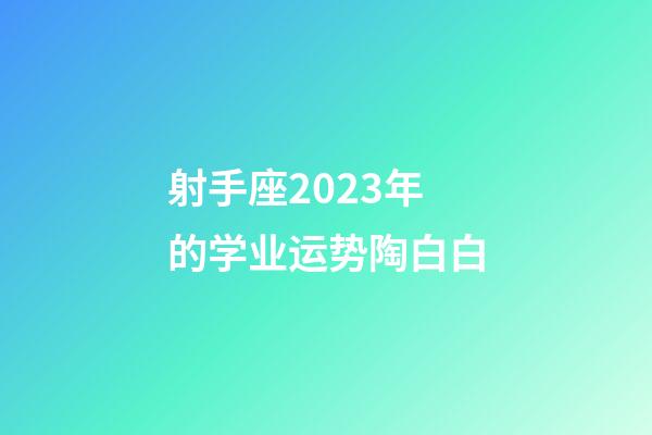 射手座2023年的学业运势陶白白-第1张-星座运势-玄机派