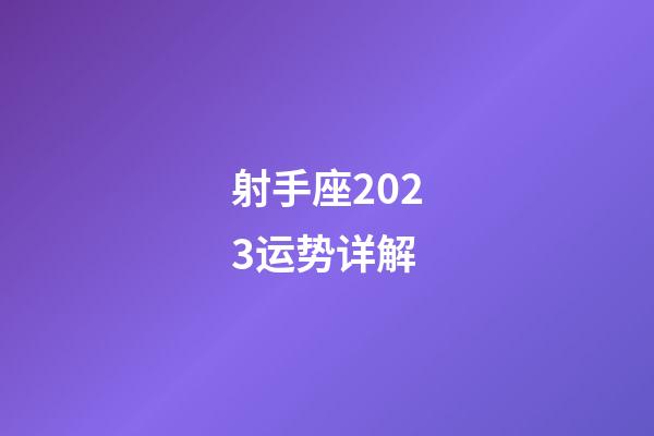 射手座2023运势详解-第1张-星座运势-玄机派