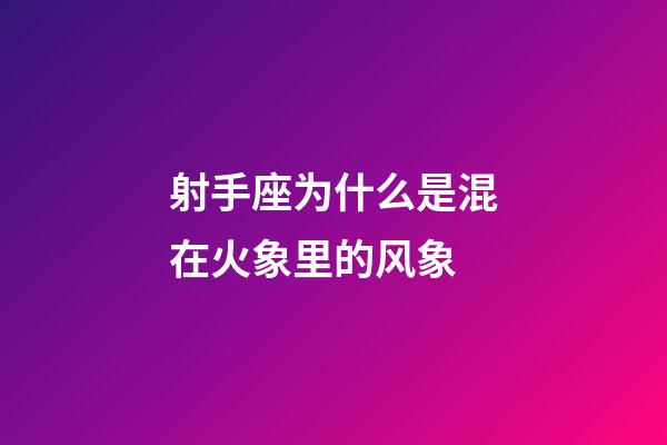 射手座为什么是混在火象里的风象-第1张-星座运势-玄机派