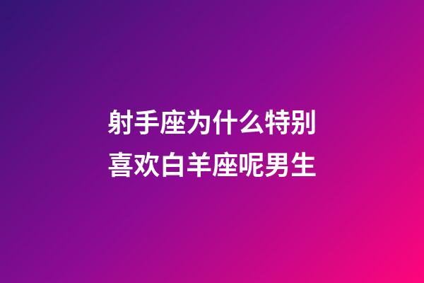 射手座为什么特别喜欢白羊座呢男生-第1张-星座运势-玄机派