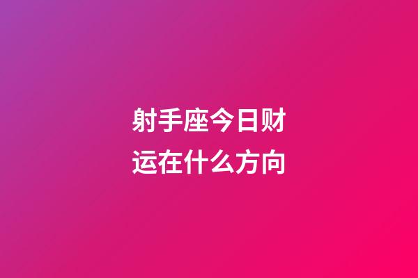 射手座今日财运在什么方向-第1张-星座运势-玄机派