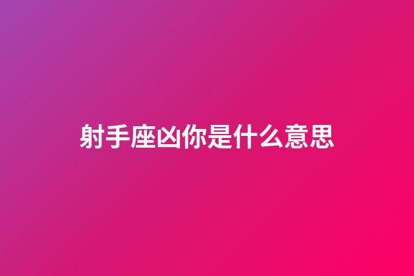 射手座凶你是什么意思-第1张-星座运势-玄机派