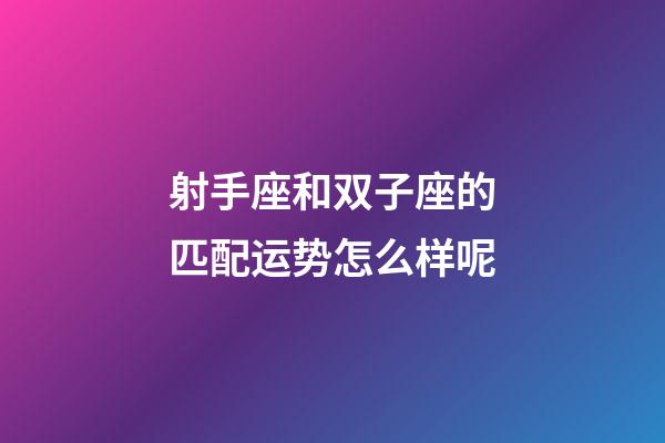 射手座和双子座的匹配运势怎么样呢-第1张-星座运势-玄机派