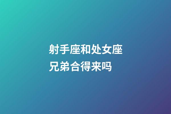 射手座和处女座兄弟合得来吗-第1张-星座运势-玄机派