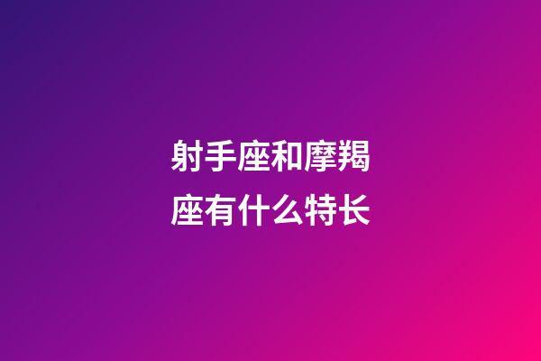 射手座和摩羯座有什么特长-第1张-星座运势-玄机派