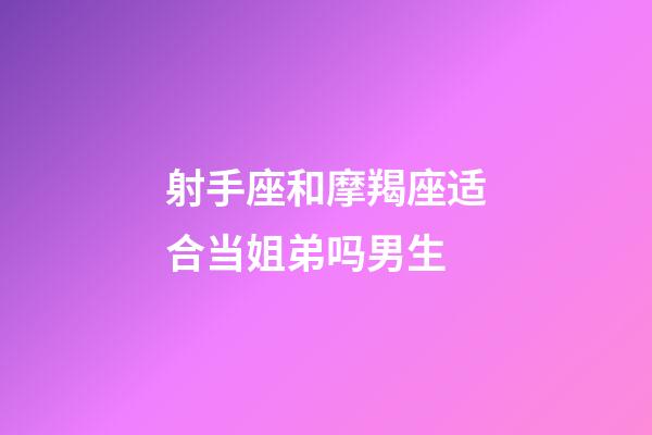 射手座和摩羯座适合当姐弟吗男生-第1张-星座运势-玄机派