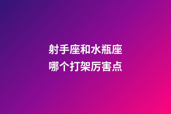射手座和水瓶座哪个打架厉害点-第1张-星座运势-玄机派