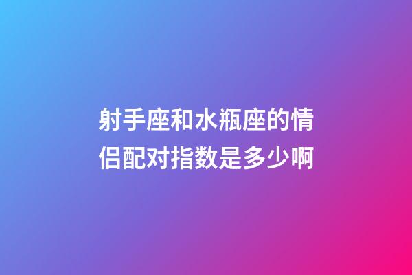 射手座和水瓶座的情侣配对指数是多少啊-第1张-星座运势-玄机派