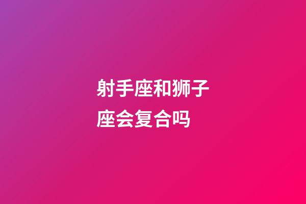 射手座和狮子座会复合吗-第1张-星座运势-玄机派