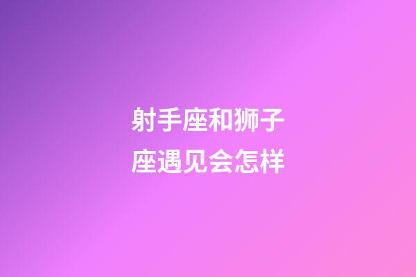 射手座和狮子座遇见会怎样-第1张-星座运势-玄机派