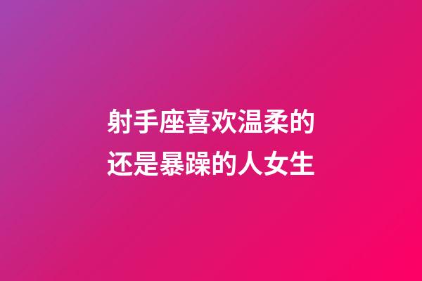 射手座喜欢温柔的还是暴躁的人女生-第1张-星座运势-玄机派