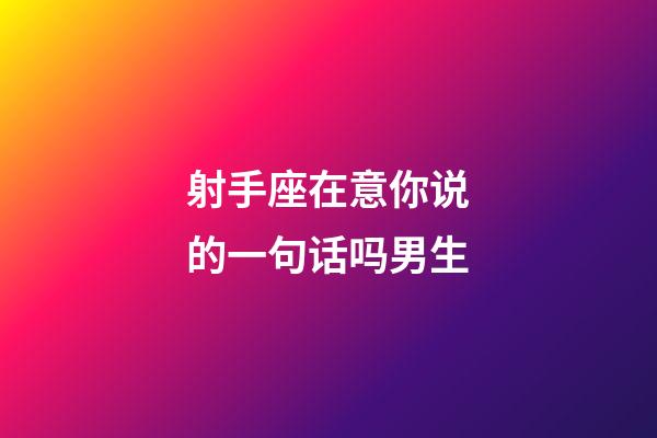 射手座在意你说的一句话吗男生-第1张-星座运势-玄机派