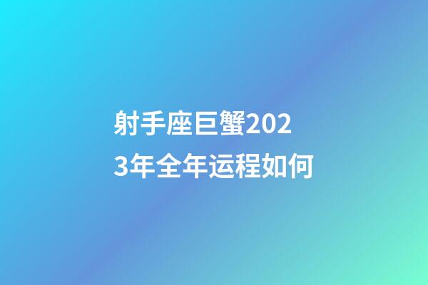 射手座巨蟹2023年全年运程如何-第1张-星座运势-玄机派