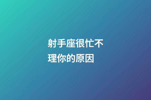 射手座很忙不理你的原因-第1张-星座运势-玄机派