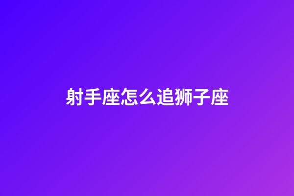 射手座怎么追狮子座-第1张-星座运势-玄机派