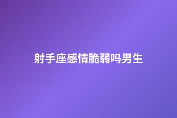 射手座感情脆弱吗男生-第1张-星座运势-玄机派