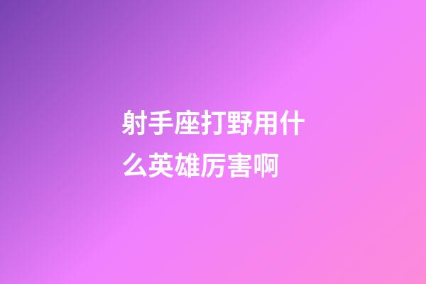 射手座打野用什么英雄厉害啊-第1张-星座运势-玄机派