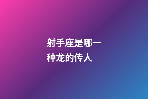 射手座是哪一种龙的传人-第1张-星座运势-玄机派