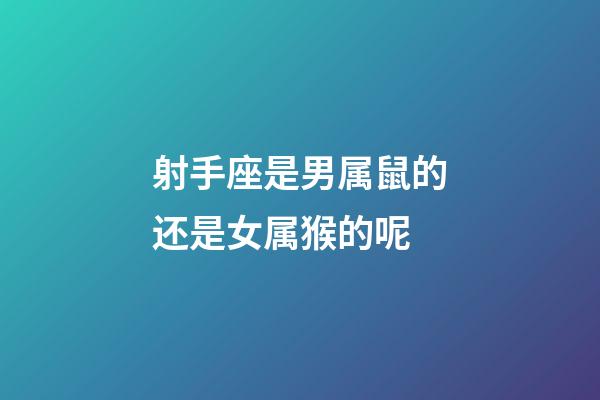 射手座是男属鼠的还是女属猴的呢-第1张-星座运势-玄机派