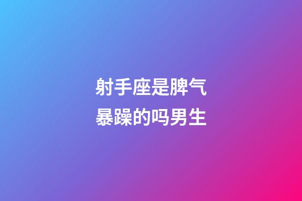 射手座是脾气暴躁的吗男生-第1张-星座运势-玄机派