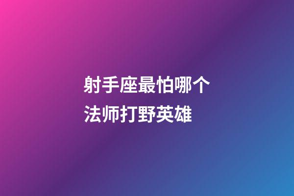 射手座最怕哪个法师打野英雄-第1张-星座运势-玄机派