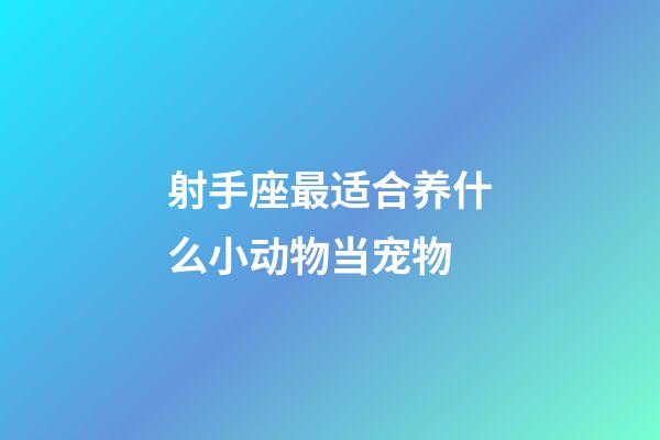 射手座最适合养什么小动物当宠物-第1张-星座运势-玄机派