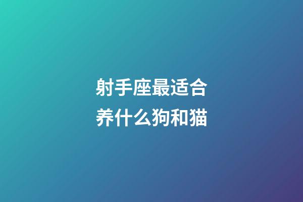 射手座最适合养什么狗和猫-第1张-星座运势-玄机派