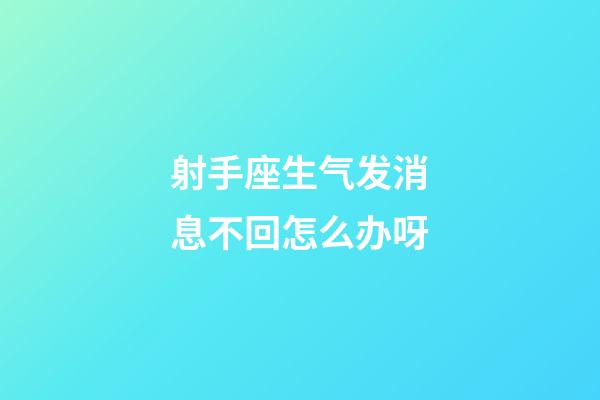 射手座生气发消息不回怎么办呀-第1张-星座运势-玄机派