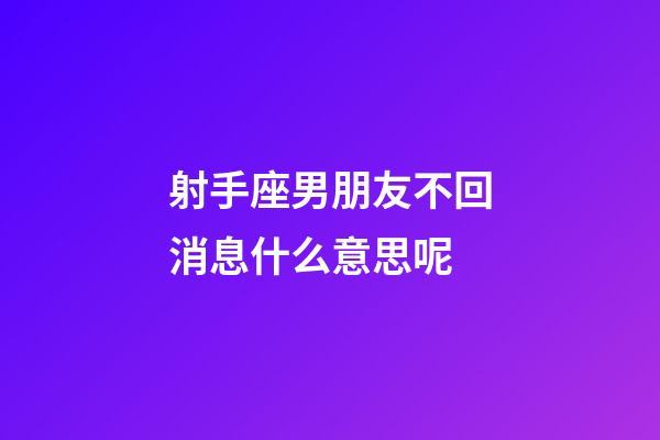 射手座男朋友不回消息什么意思呢-第1张-星座运势-玄机派