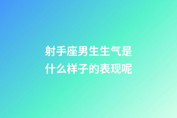 射手座男生生气是什么样子的表现呢-第1张-星座运势-玄机派