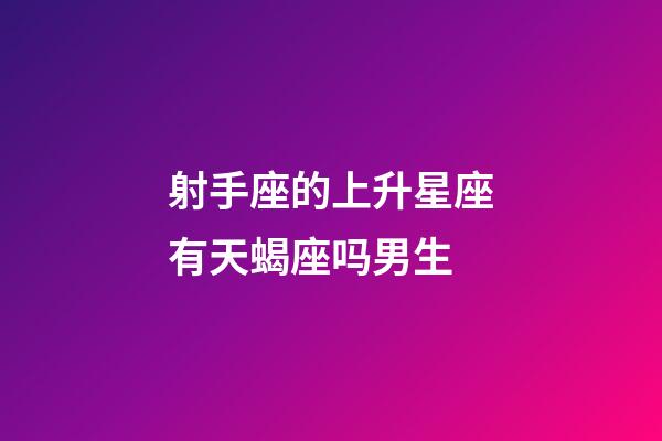 射手座的上升星座有天蝎座吗男生-第1张-星座运势-玄机派