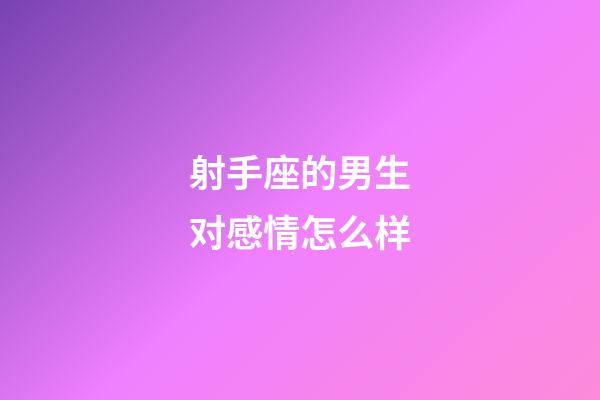 射手座的男生对感情怎么样-第1张-星座运势-玄机派