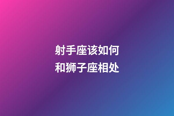 射手座该如何和狮子座相处-第1张-星座运势-玄机派