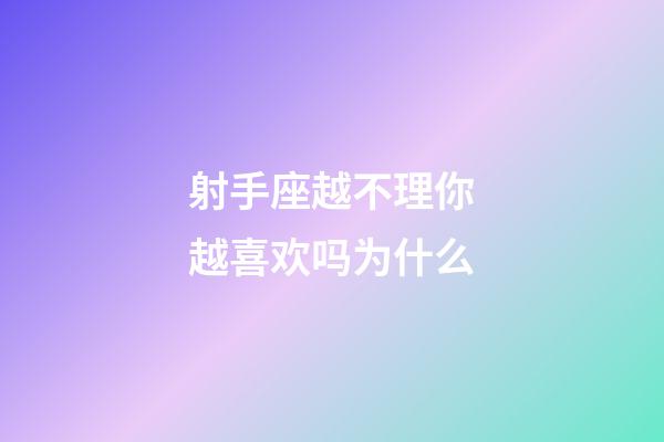 射手座越不理你越喜欢吗为什么-第1张-星座运势-玄机派