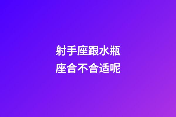 射手座跟水瓶座合不合适呢-第1张-星座运势-玄机派