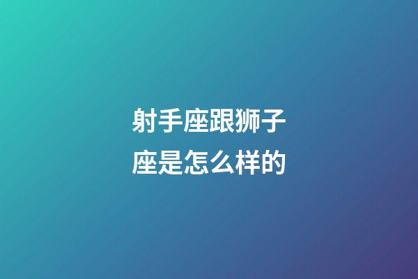 射手座跟狮子座是怎么样的-第1张-星座运势-玄机派