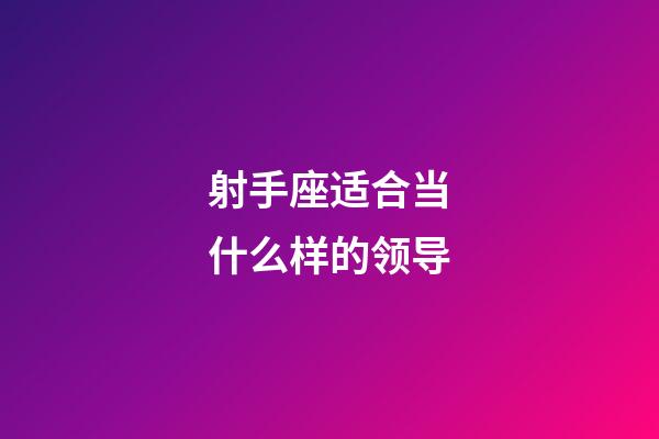 射手座适合当什么样的领导-第1张-星座运势-玄机派