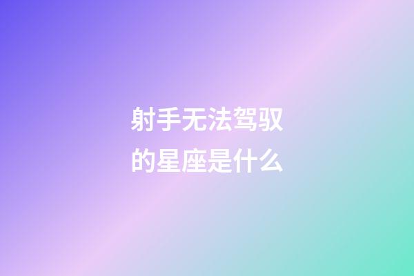 射手无法驾驭的星座是什么-第1张-星座运势-玄机派