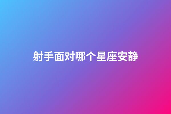 射手面对哪个星座安静-第1张-星座运势-玄机派