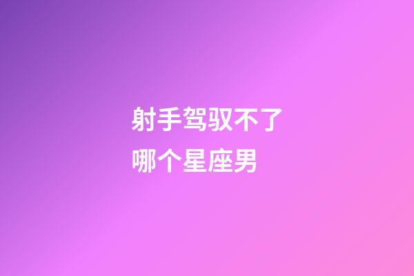 射手驾驭不了哪个星座男-第1张-星座运势-玄机派