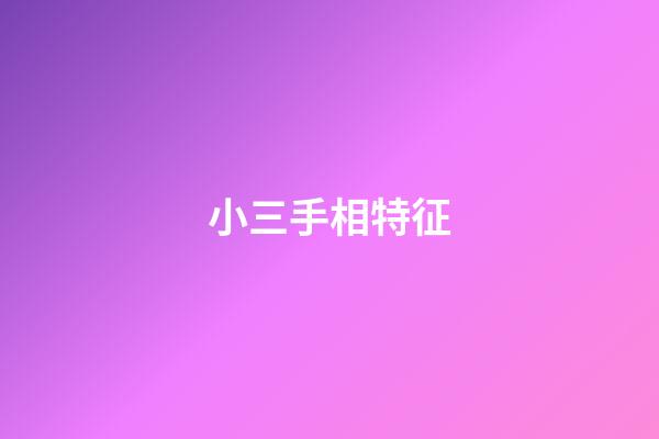小三手相特征