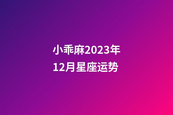 小乖麻2023年12月星座运势-第1张-星座运势-玄机派