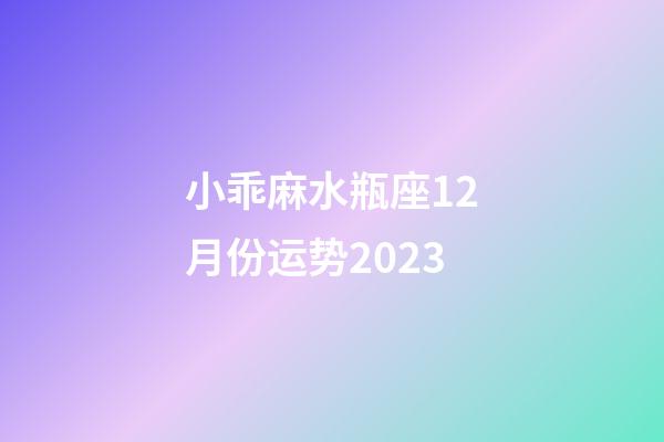 小乖麻水瓶座12月份运势2023-第1张-星座运势-玄机派
