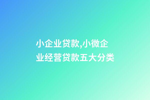 小企业贷款,小微企业经营贷款五大分类-第1张-观点-玄机派