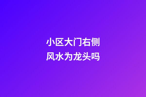 小区大门右侧风水为龙头吗