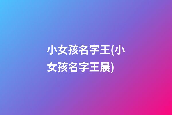 小女孩名字王(小女孩名字王晨)