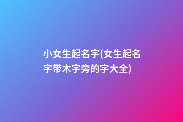 小女生起名字(女生起名字带木字旁的字大全)